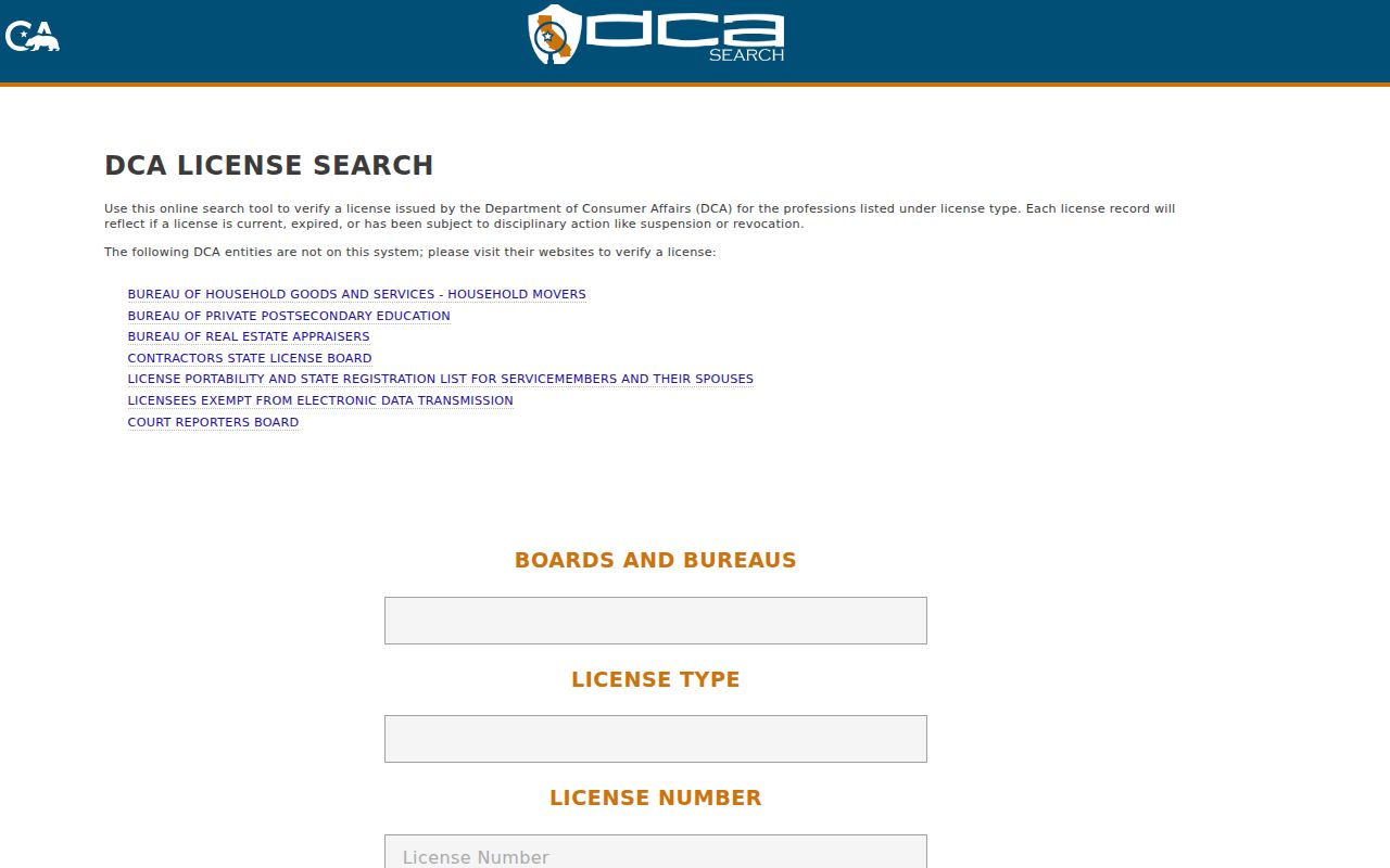 Los Angeles County people search with California professional license records